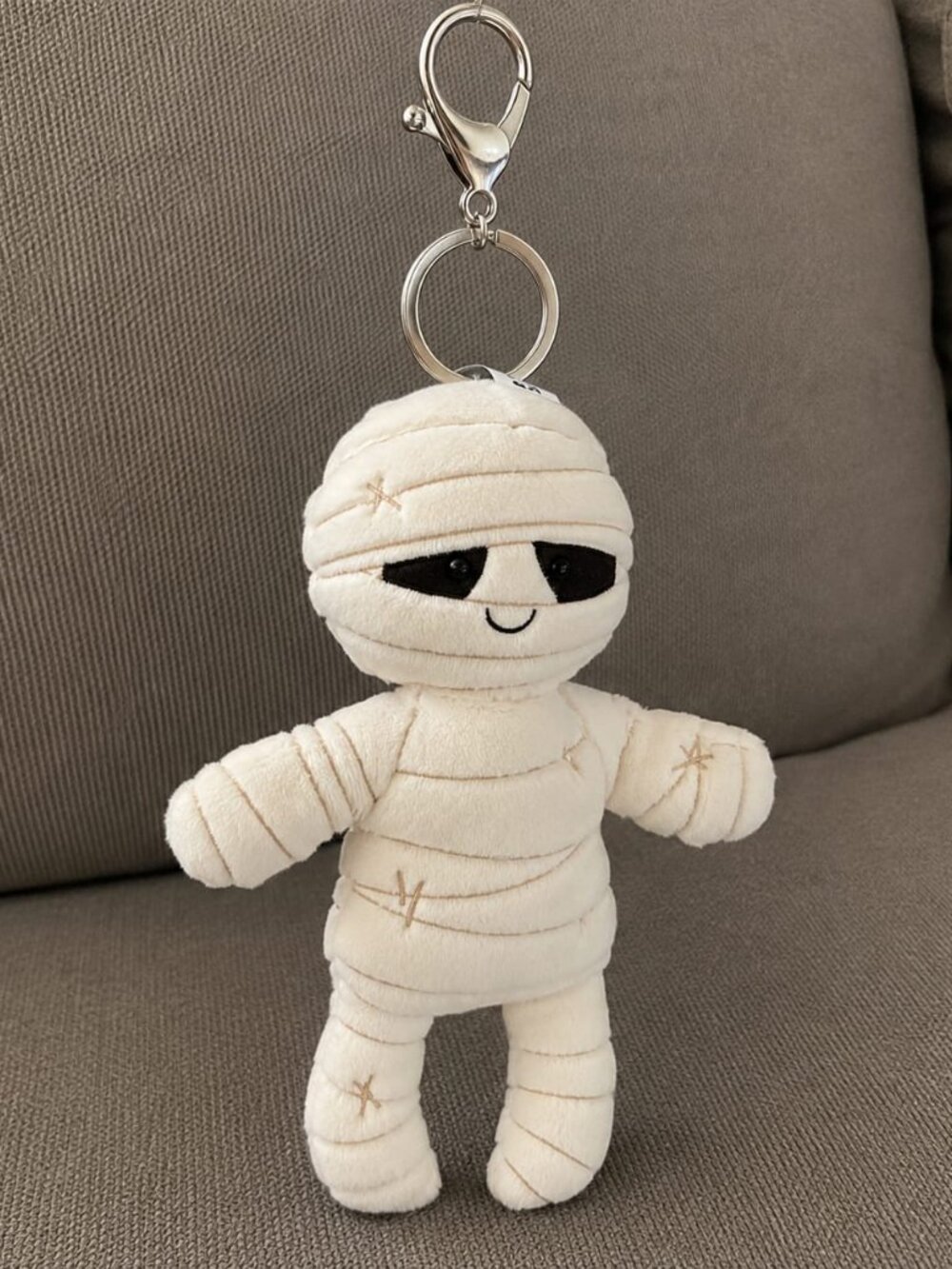 Jellycat Mummy Bob Bag Charm Plush Keychain Halloween NWT - Picture 2 of 5